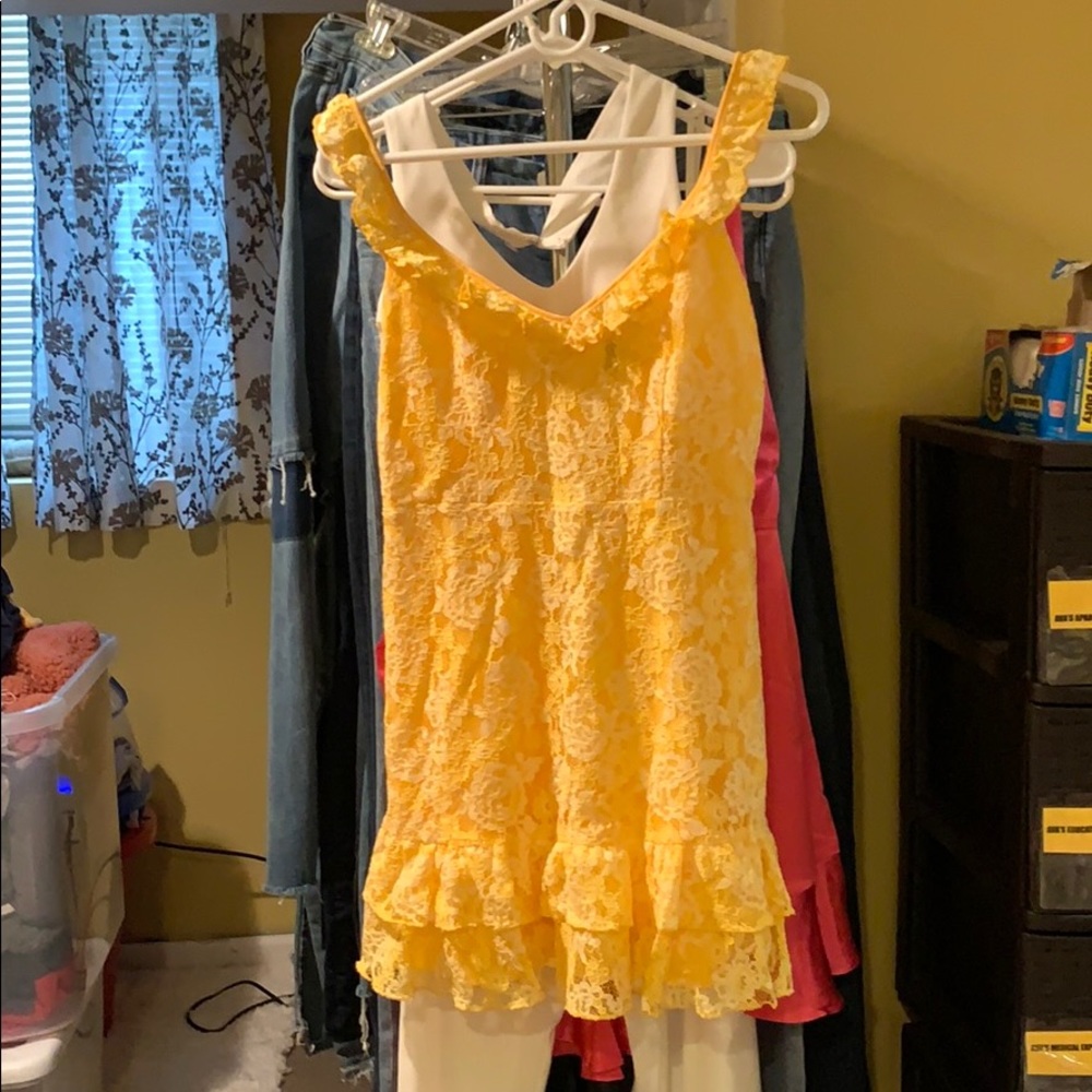yellow lace sundress